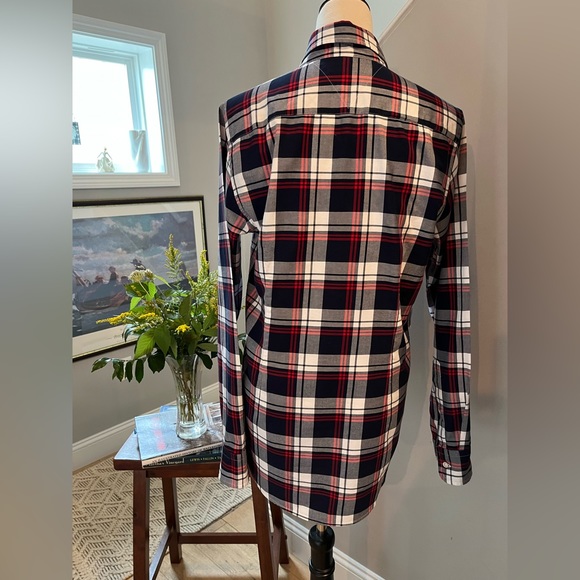TOMMY HILFIGER Shirt Tartan Plaid Button Down Long Sleeve Red White Blue. - Picture 6 of 9